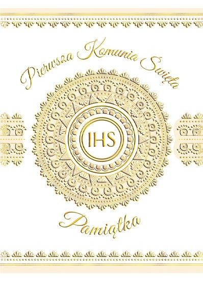 Pudełko pamiątkowe B6 Komunia Hostia Henry